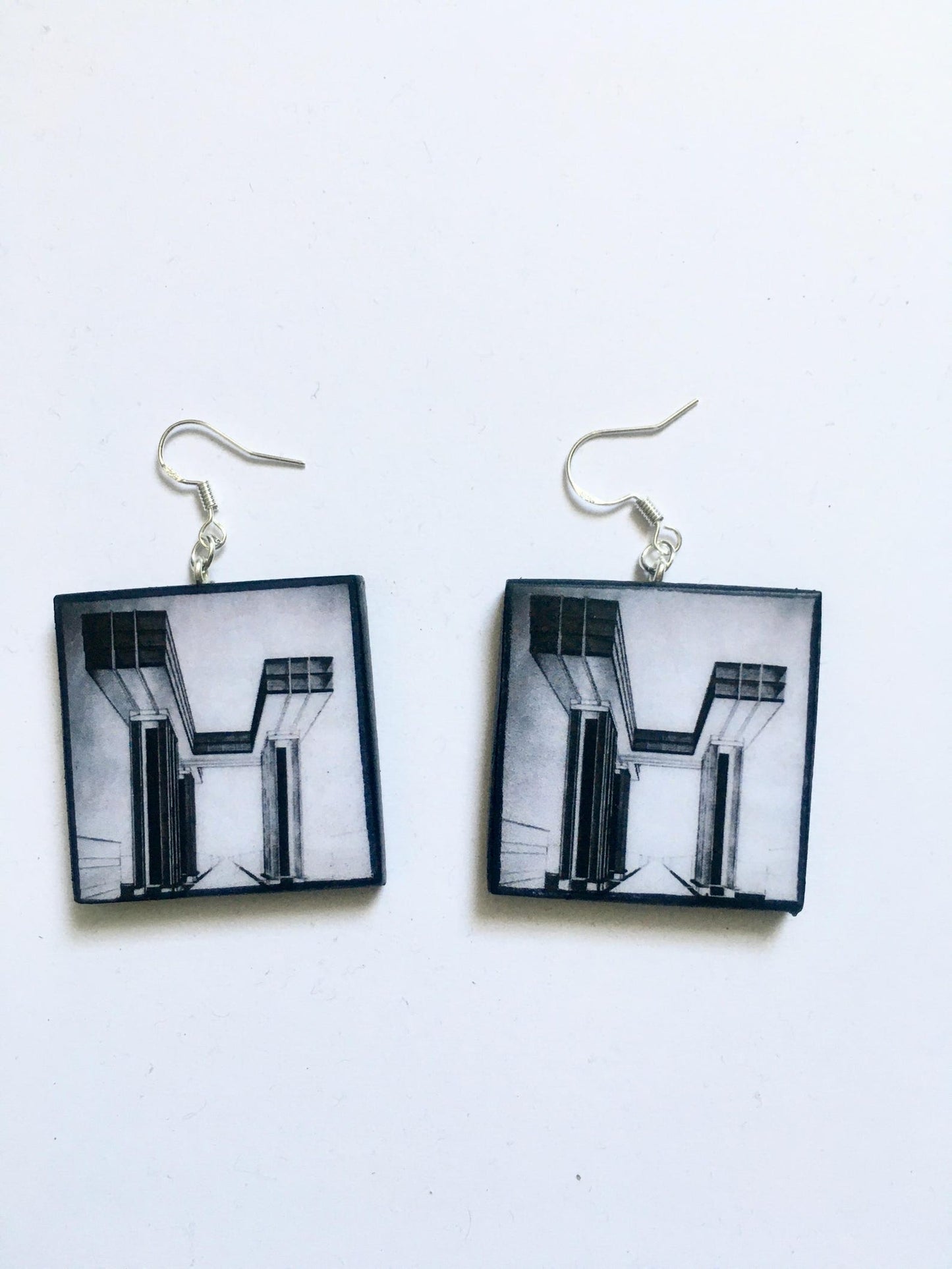 Museum-Inspired Sustainable Earrings El Lissitzky architecture earrings Obljewellery