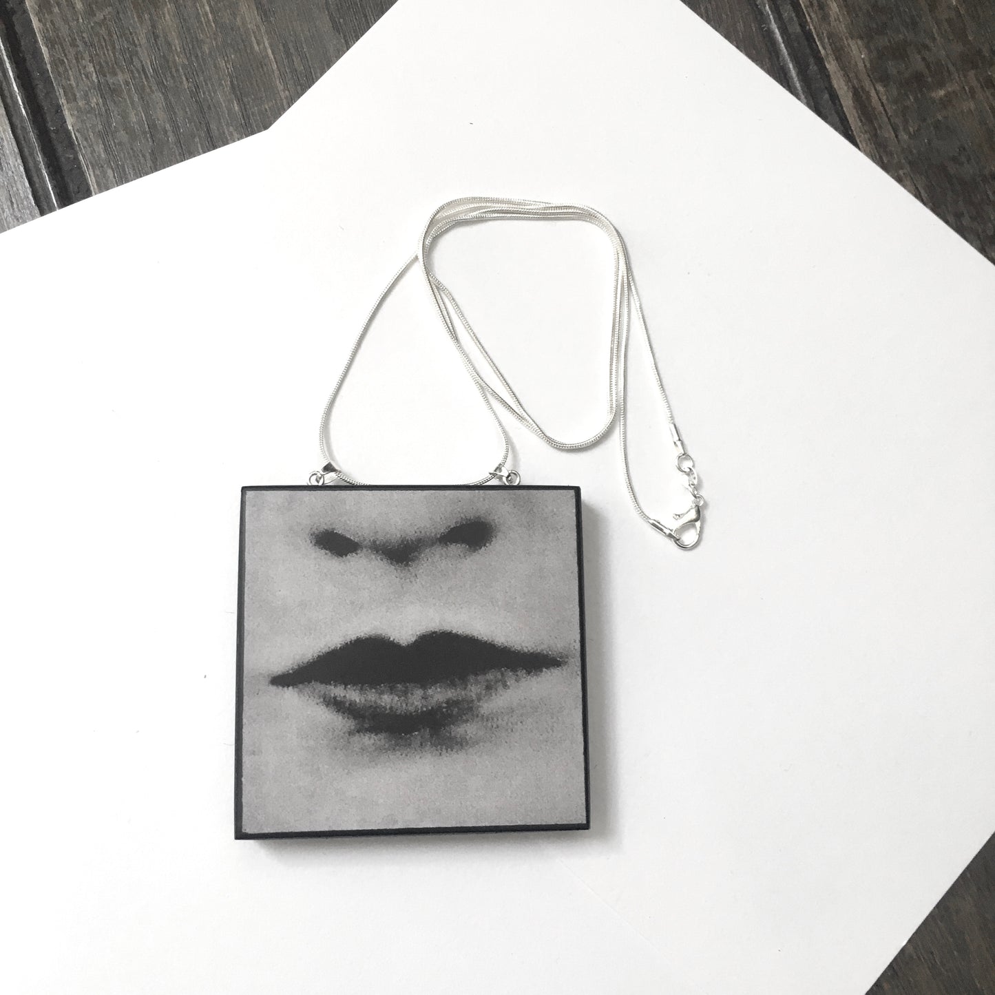 Lips Pop art necklace