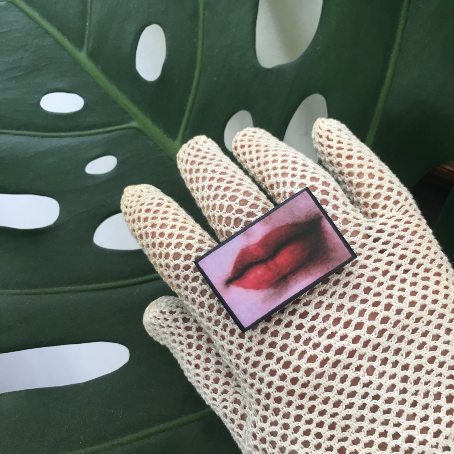 Lips ring handmade from sustainable wood