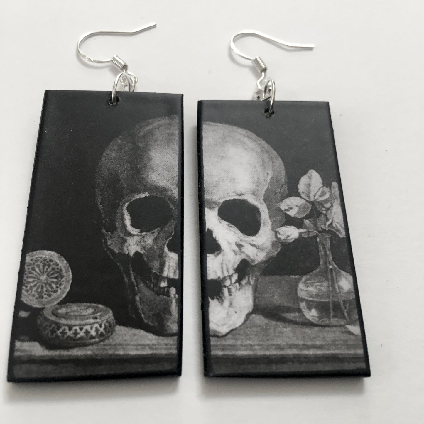 Memento Mori art earrings