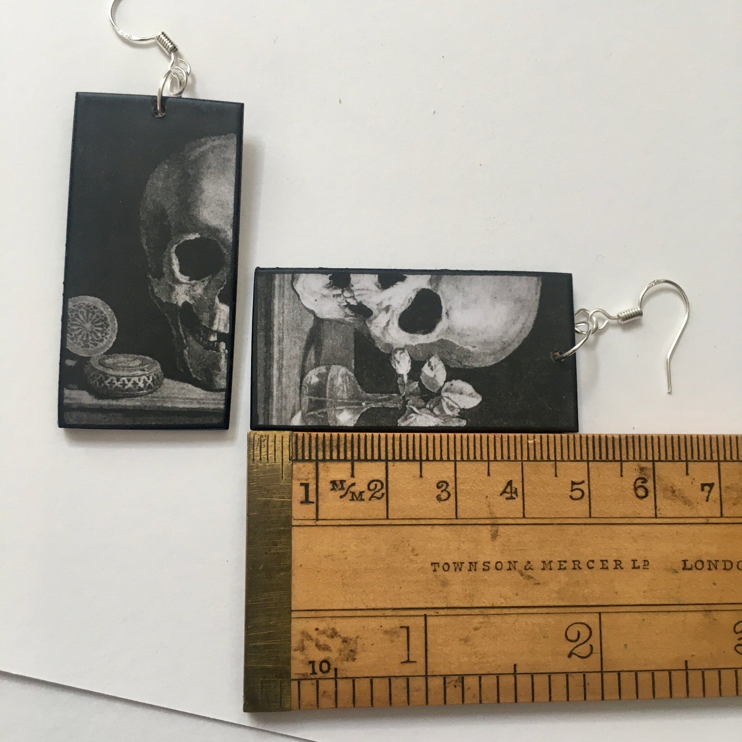 Memento Mori art earrings