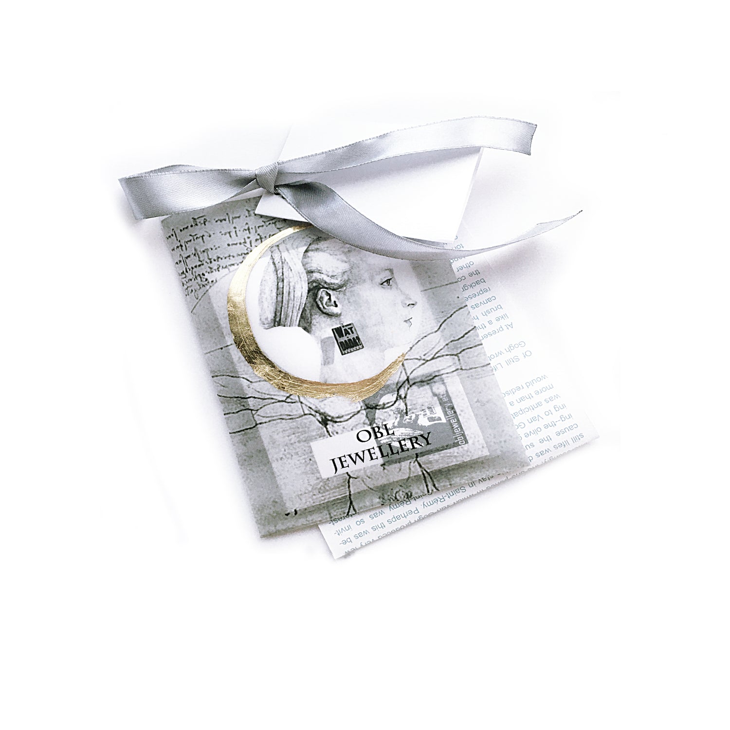 Obljewellery, art inspired jewellery. Sustainable touch that your corporate gifts deserve, our eco-friendly envelops are designed by us, professionally handmade with different type of paper. The jewellery will come ready to be gift. Elegant gift .