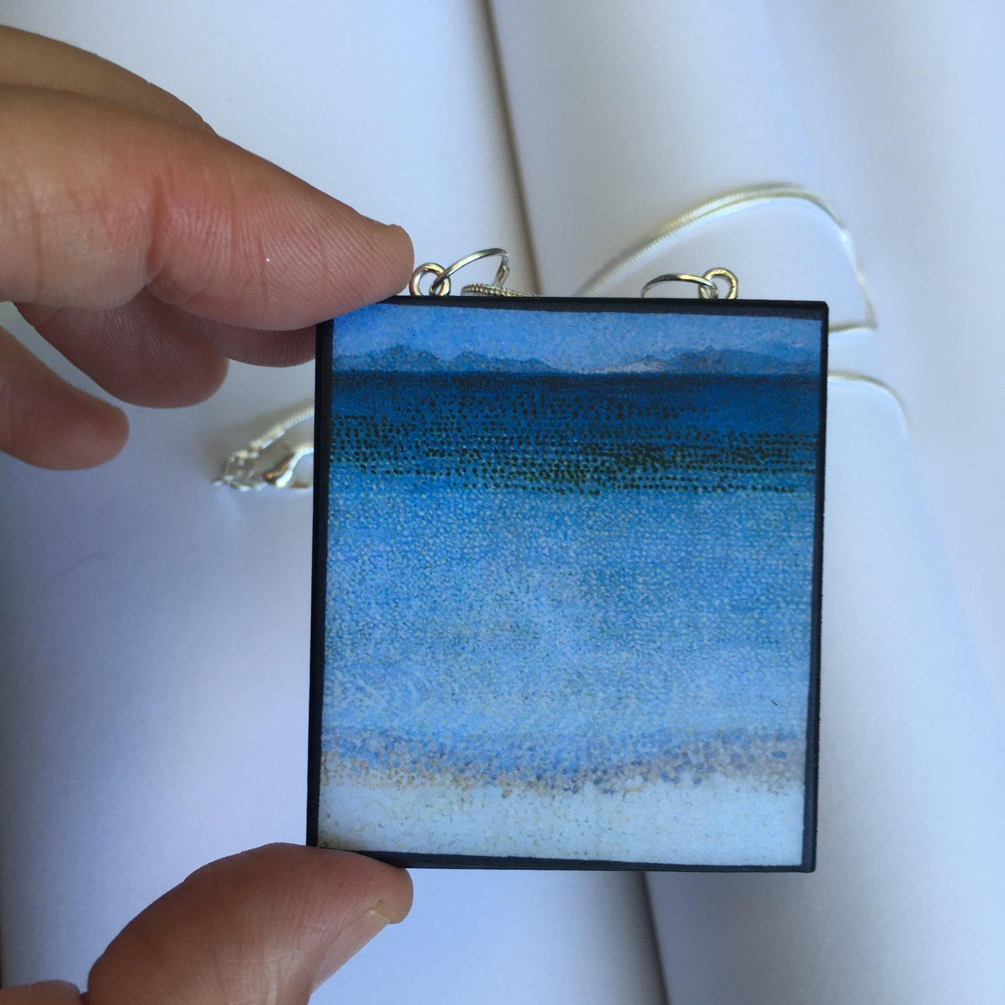 The Golden Island wood and silver necklace