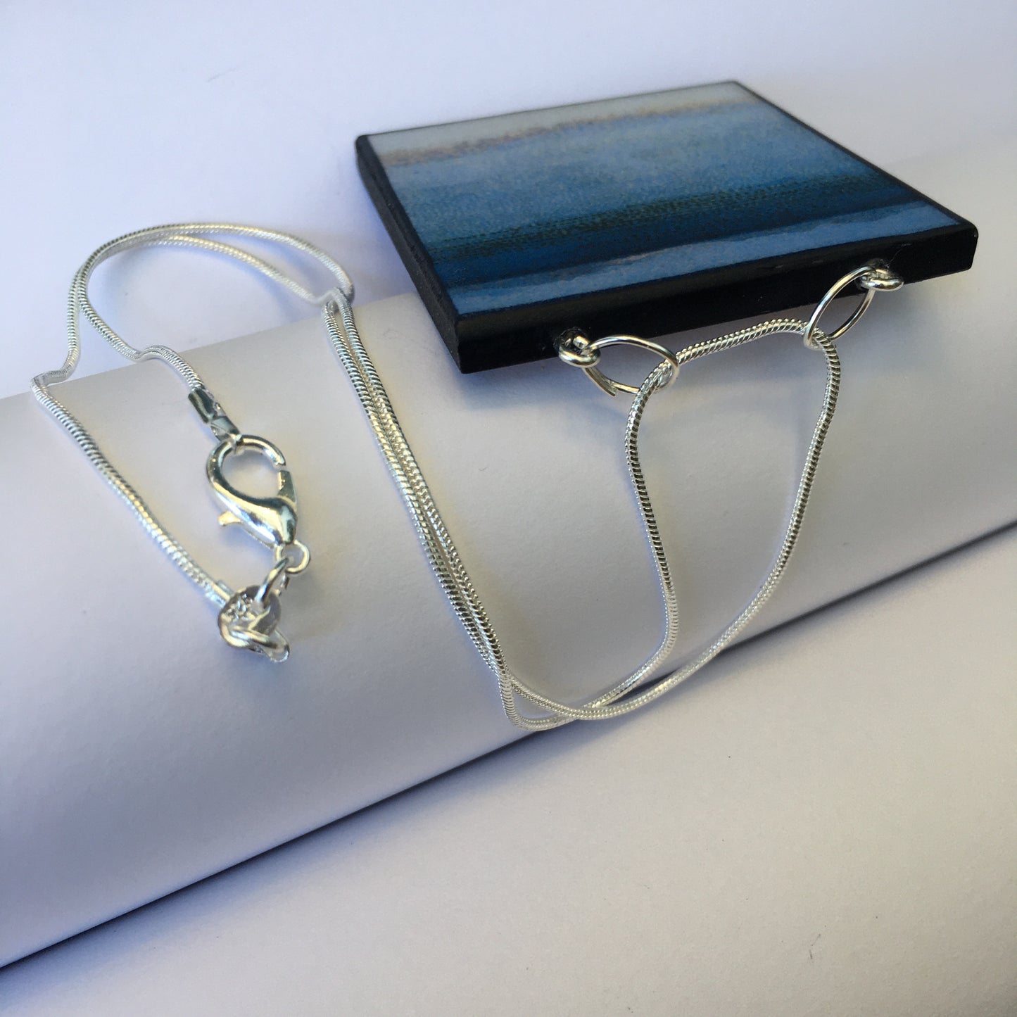 The Golden Island wood and silver necklace