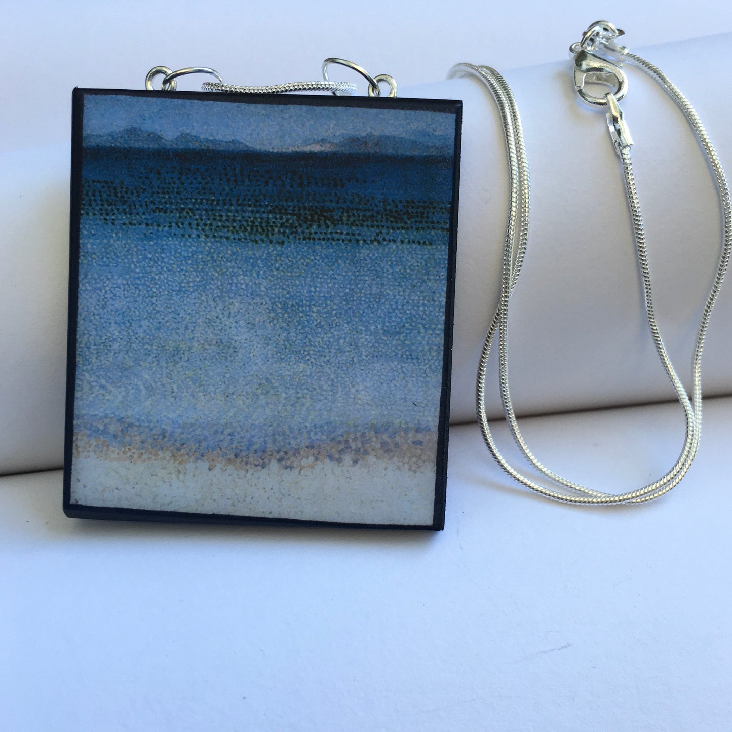 The Golden Island wood and silver necklace