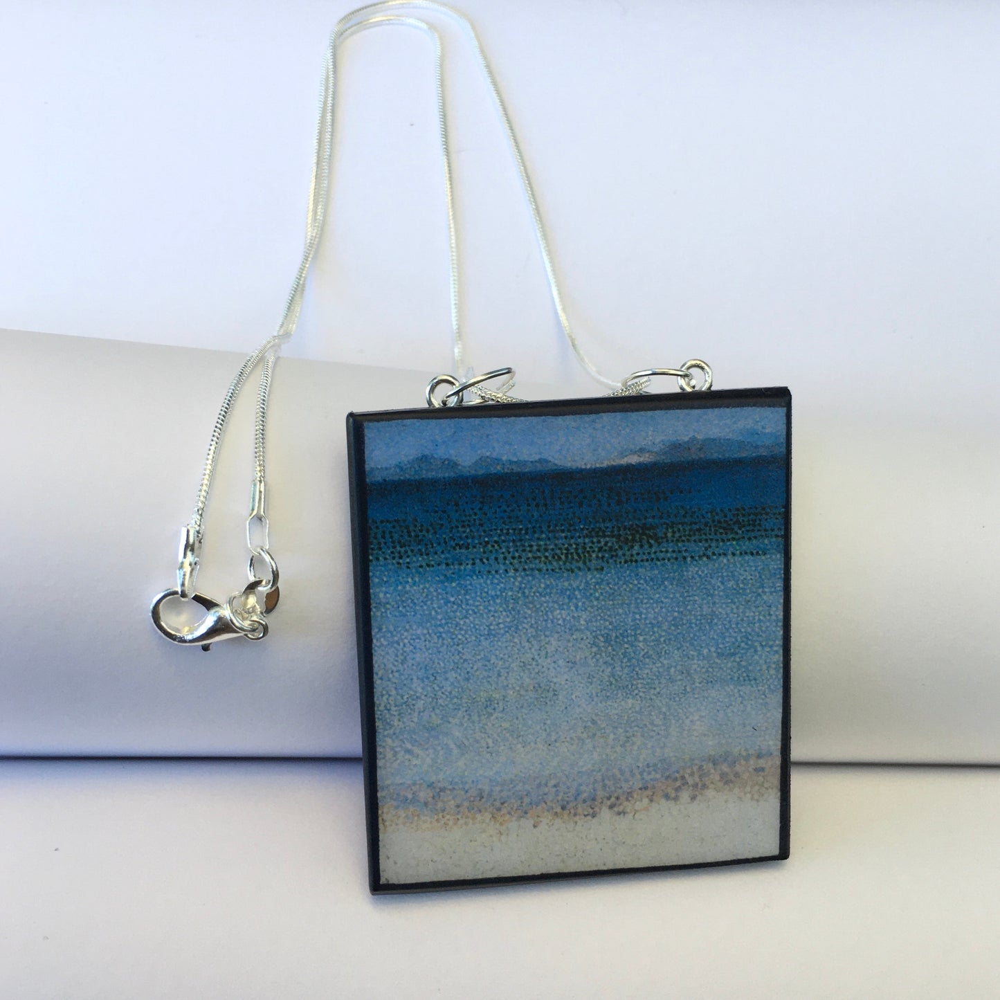 The Golden Island wood and silver necklace