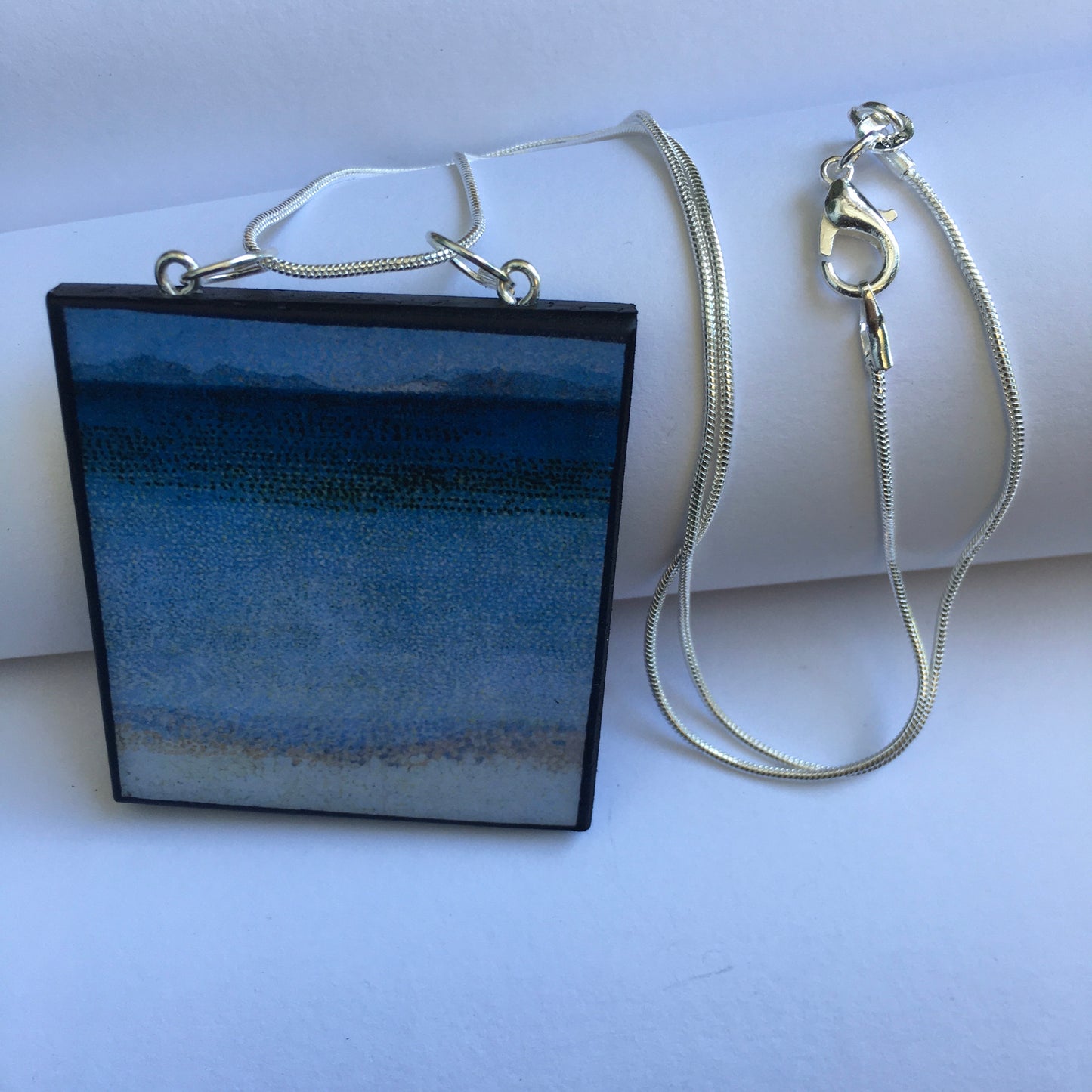The Golden Island wood and silver necklace