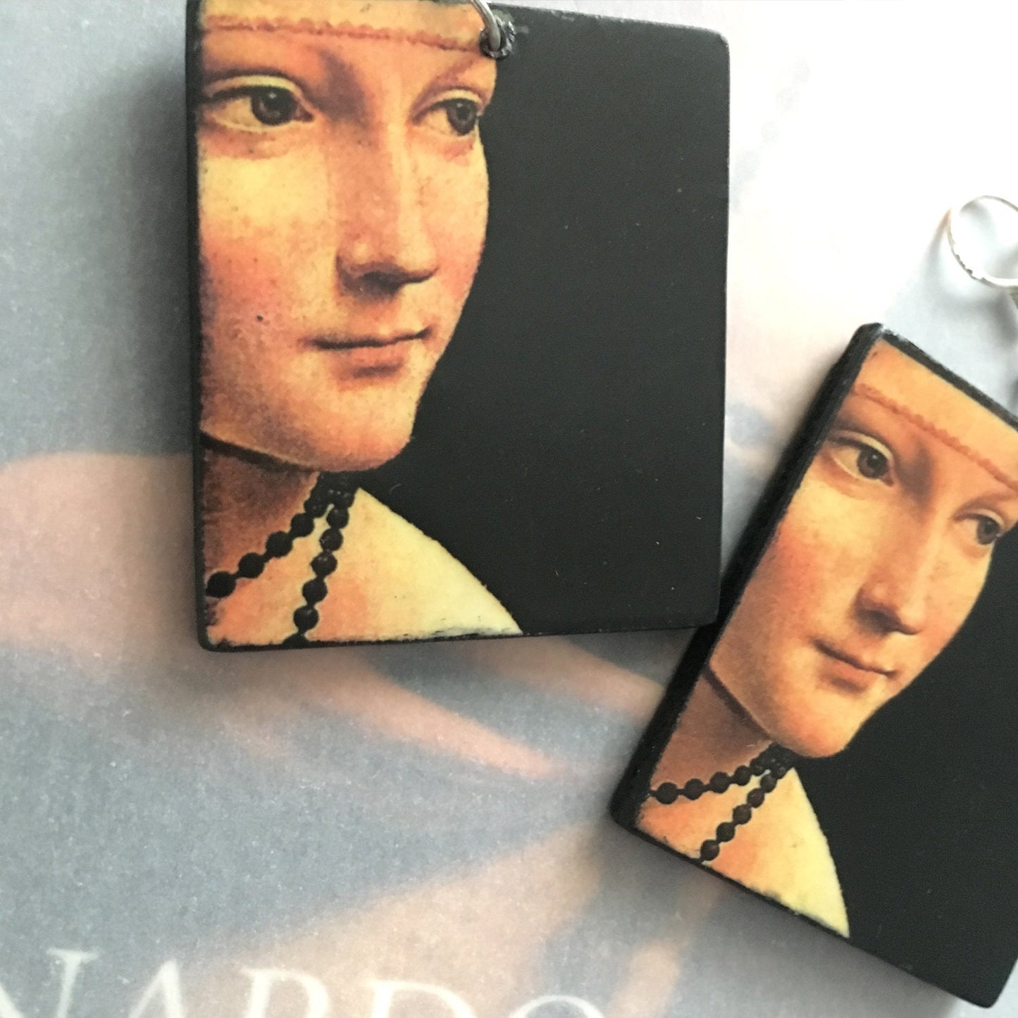 Leonardo da Vinci earrings, sustainable gift.