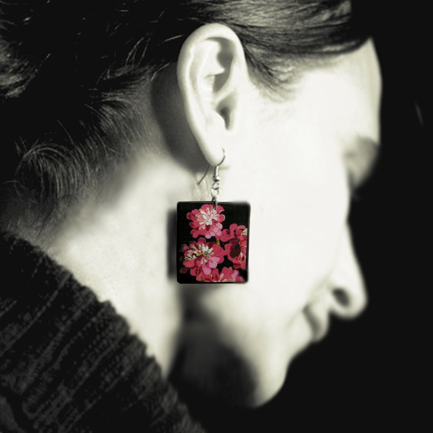 Mary Delany, floral earrings, sustaiable gift.