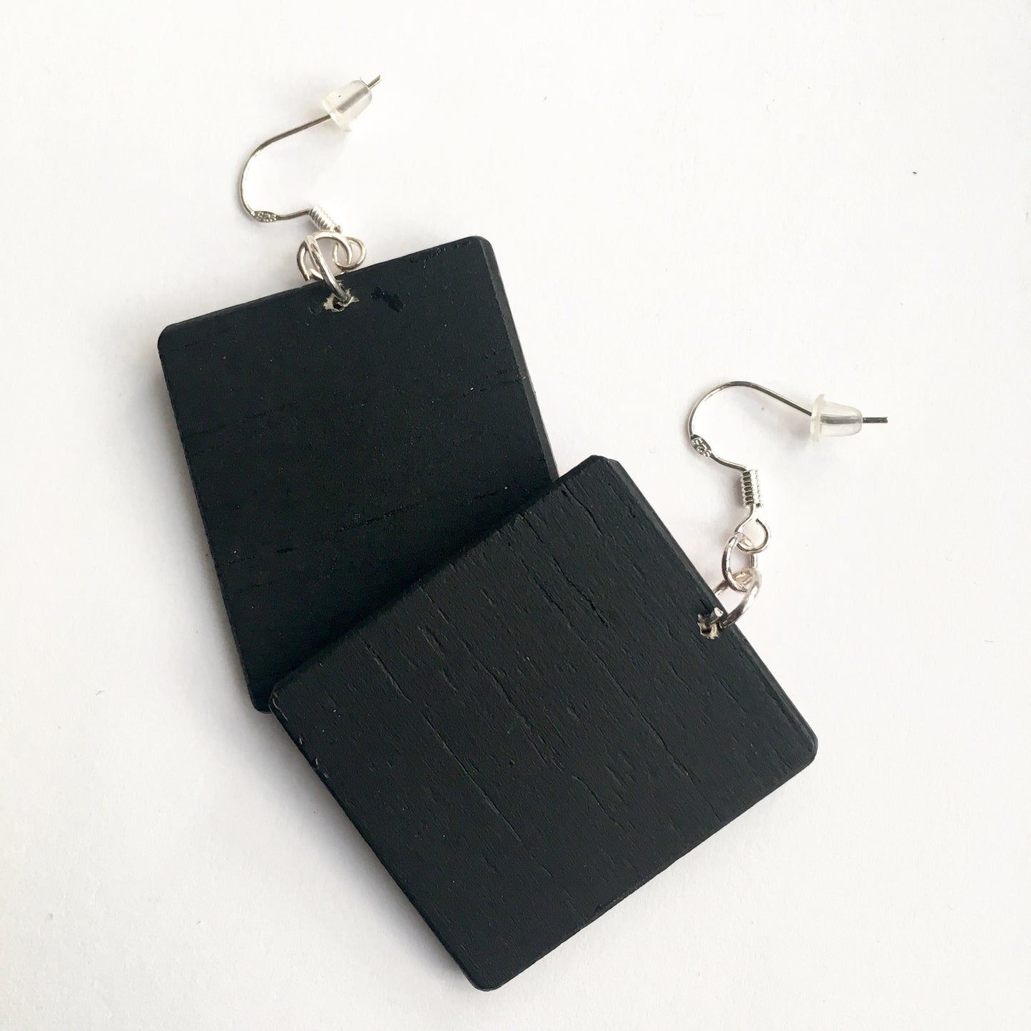 Mismatched Art Wooden Earrings. Flower Myth Paul Klee. Unique gift for wife.