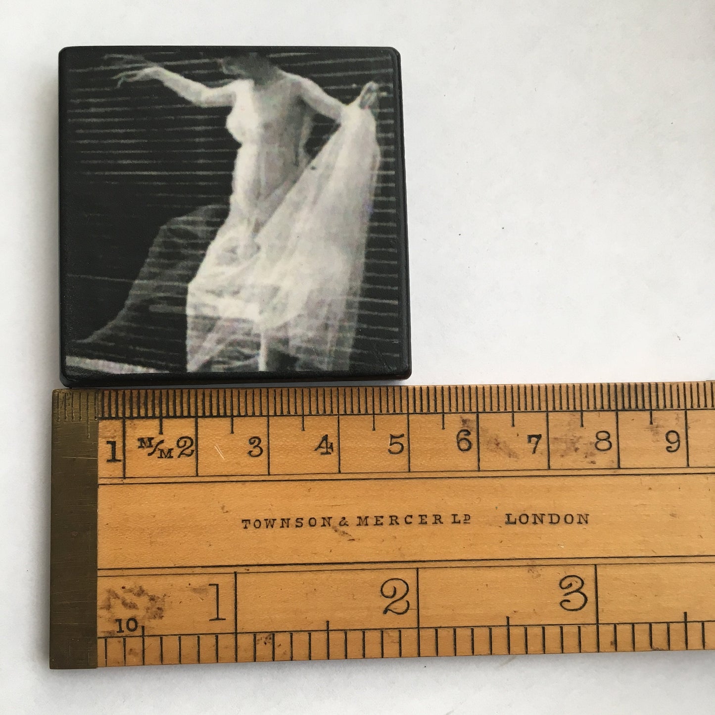 Wooden artsy brooch. Muybridge photo art, quirky unique gift.