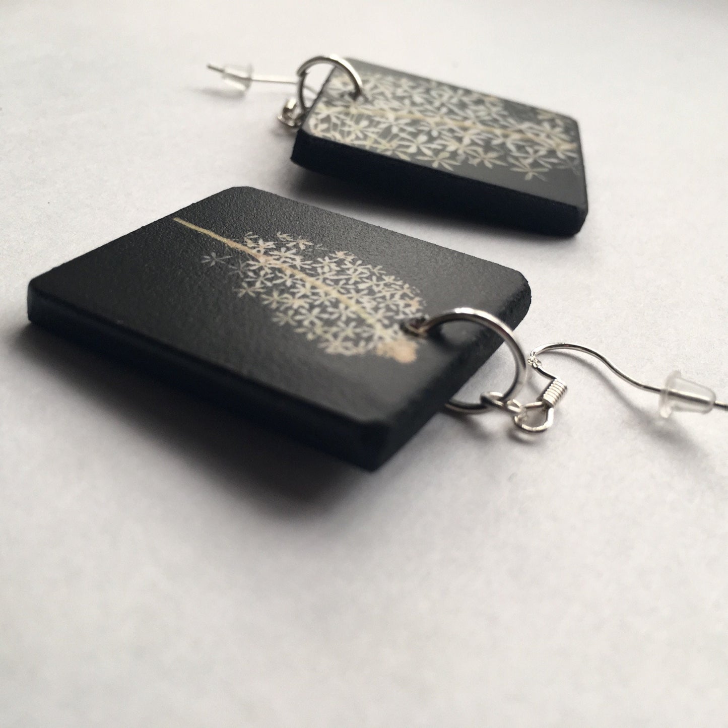 Mary Delany, white flowers earrings. Sustainable gift