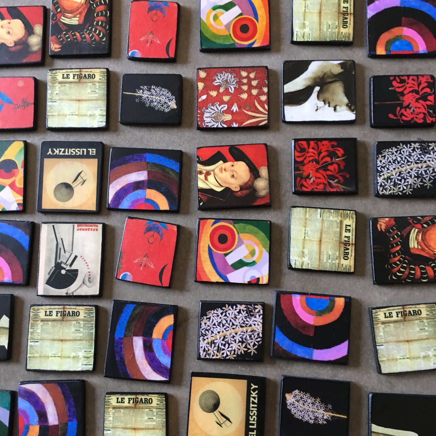 Colourful Earrings, geometric art on wood earrings.