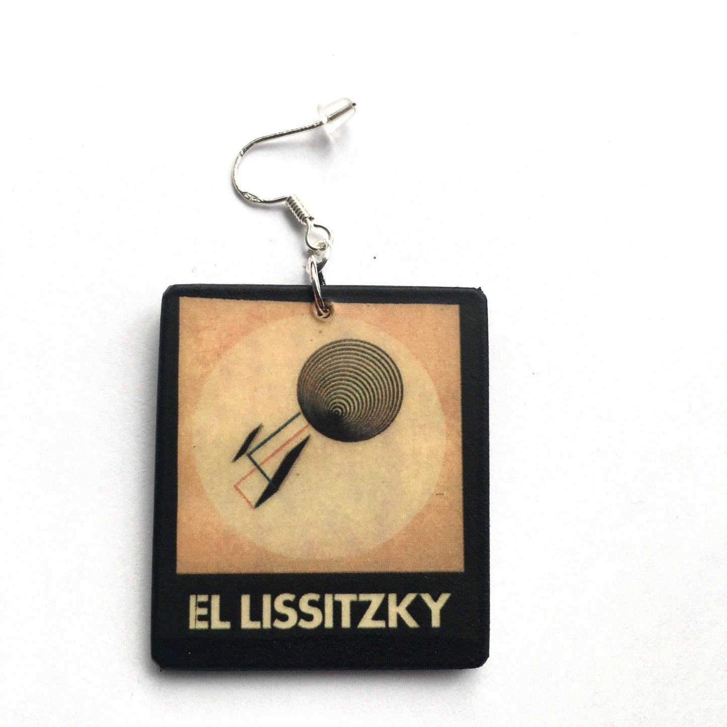 El Lissitzky, geometric art earrings. Art gift for her