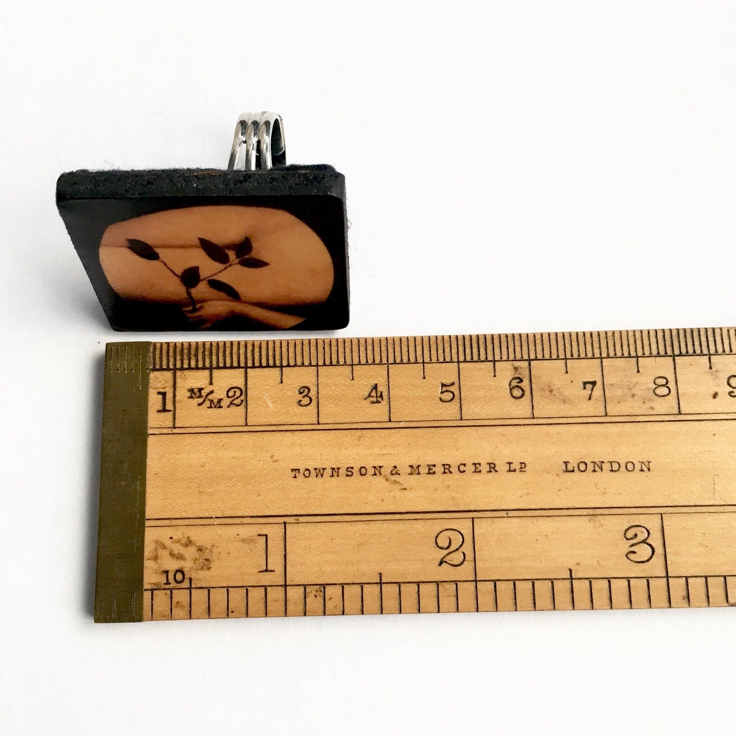 Large Wood Quirky Ring. Unique Artsy adjustable Ring. Renaissance art jewellery.