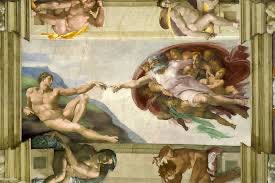 obljewellery earrings are inspired by this fresco painting by Michelangello, the Adam creation painting in Cappella Sistina