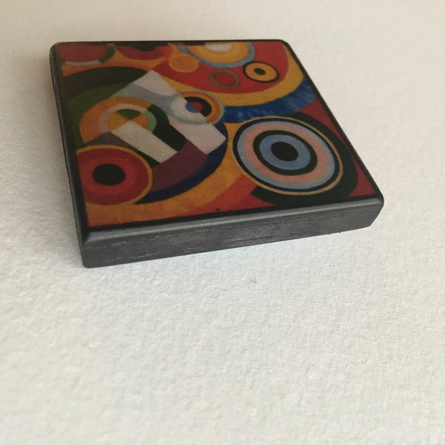 Geometric wooden art brooch. Art gift for him/her. Robert Delaunay.