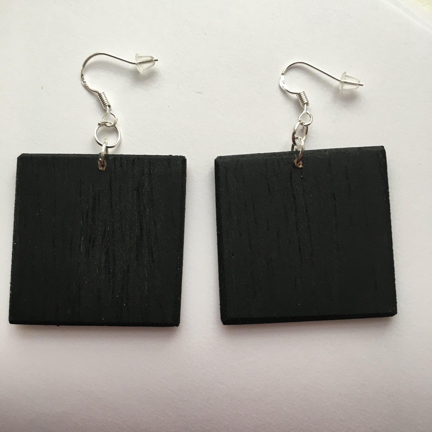 Wearable art earrings, sustainable wood and sterling silver hooks. Long distance gift. Mother birthday gift.
