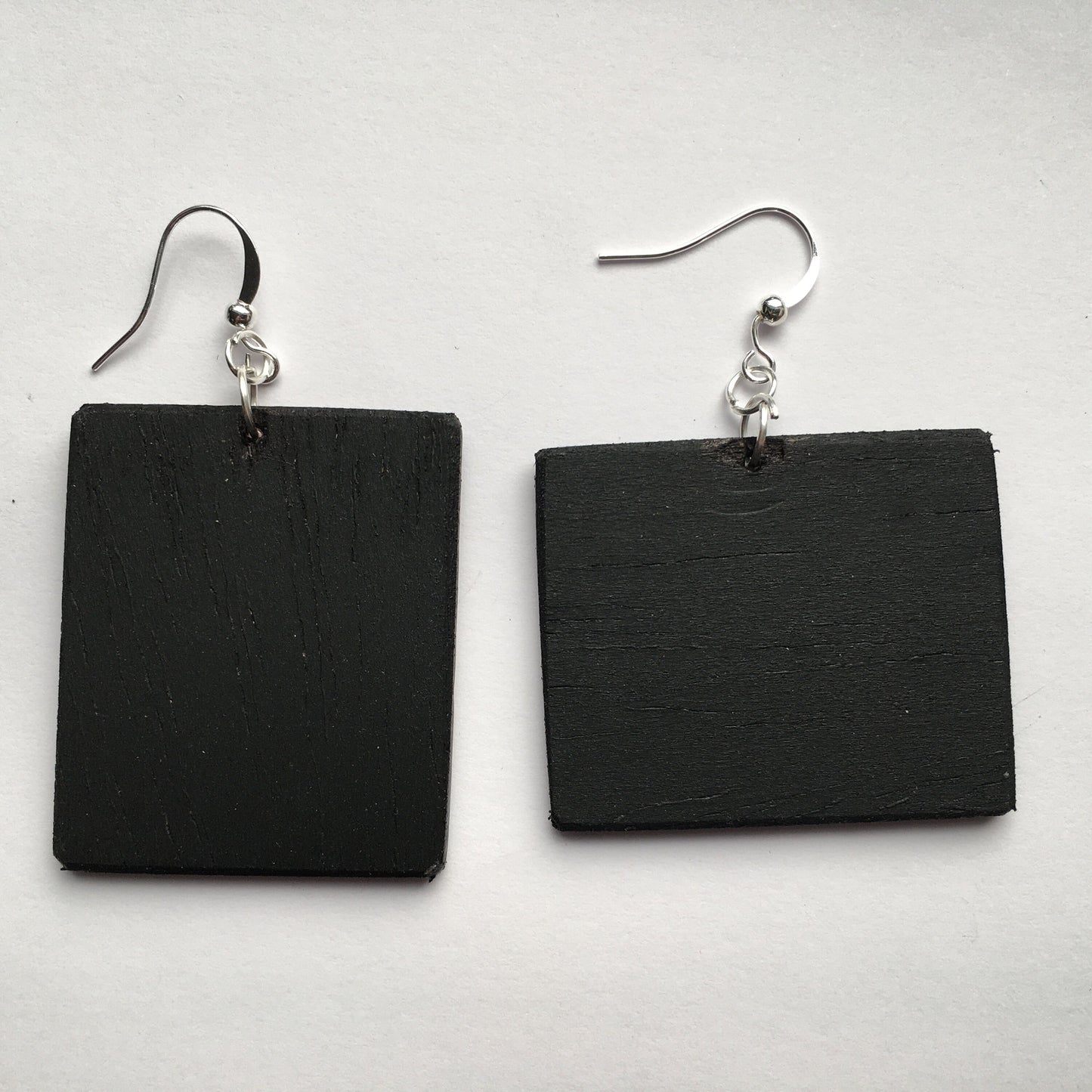 Delaunay, mismatched, asymmetrical art earrings.