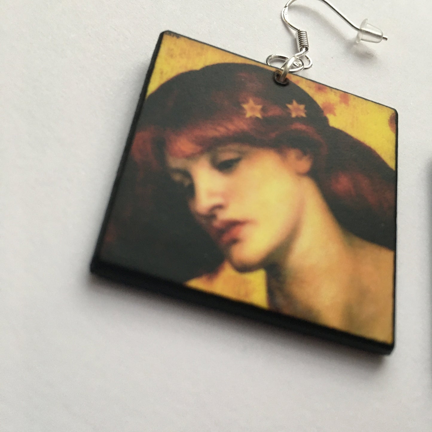 Wearable art earrings, sustainable wood and sterling silver hooks. Long distance gift. Mother birthday gift.