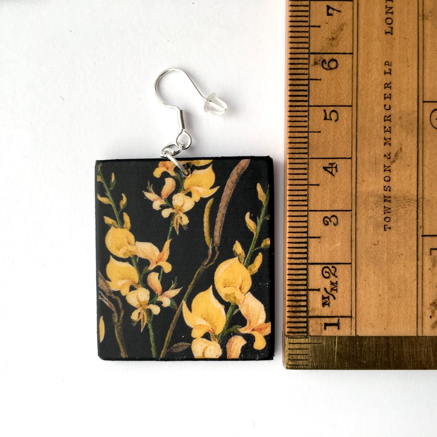 Mary Delany, asymmetrical, art earrings.