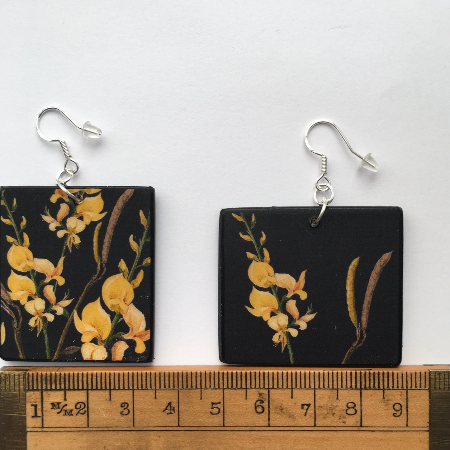 Mary Delany, asymmetrical, art earrings.