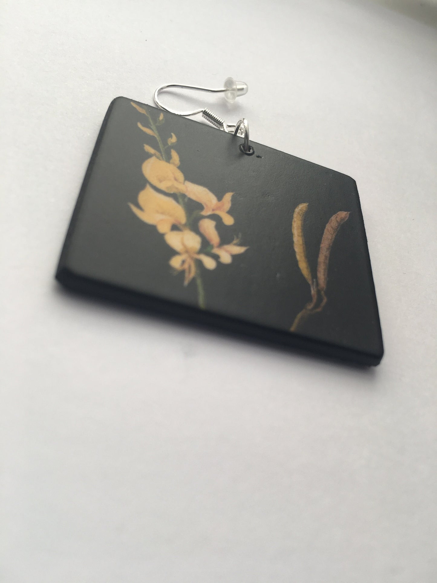 Mary Delany, asymmetrical, art earrings.