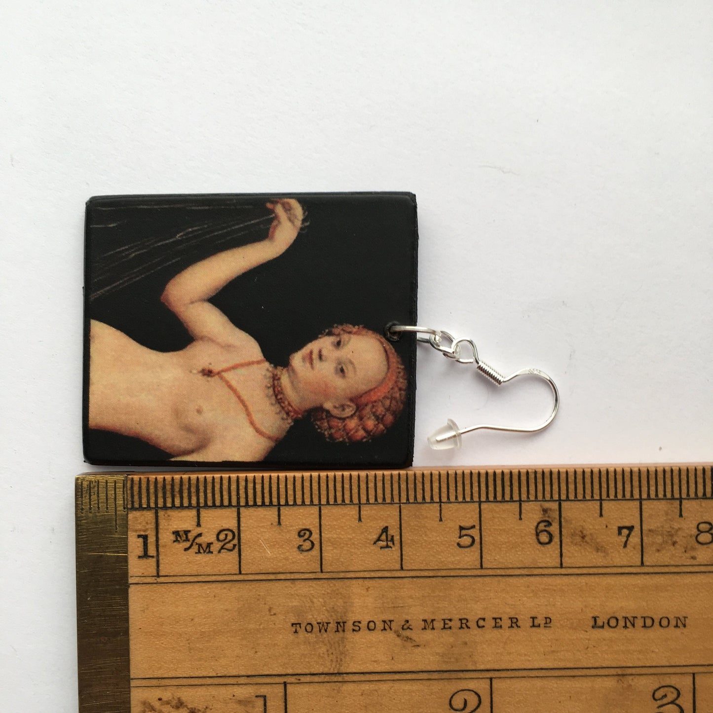 Sensual art earrings. Venus by Cranach.