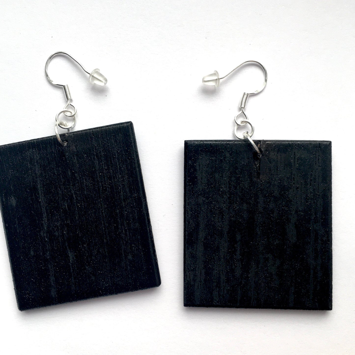 Sustainable wood earrings 4cm x 3.5 cm x 2/3 mm approx. Sterling silver 925 hooks. The Van Gogh artsy earrings are inspired by the masterpiece "Almond Blossom" where the artist painted one of his favourite subjects large flowering branches against a blue sky. The almond tree blooms is a symbol of new life, this painting was a gift for his brother Theo and his wife who had a son. Vincent Van Gogh was inspired by Japanese prints.