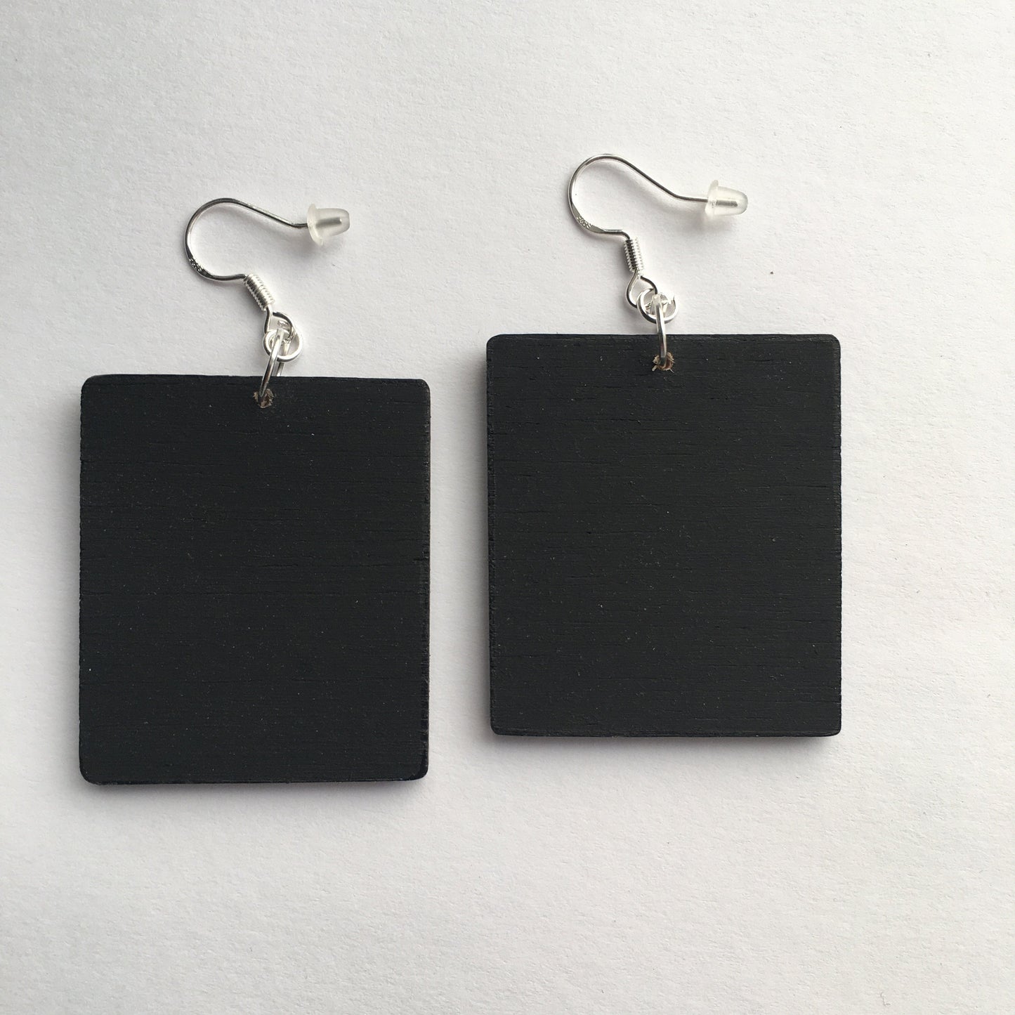 Wooden, geometric flower, art earrings. Gift for mom.
