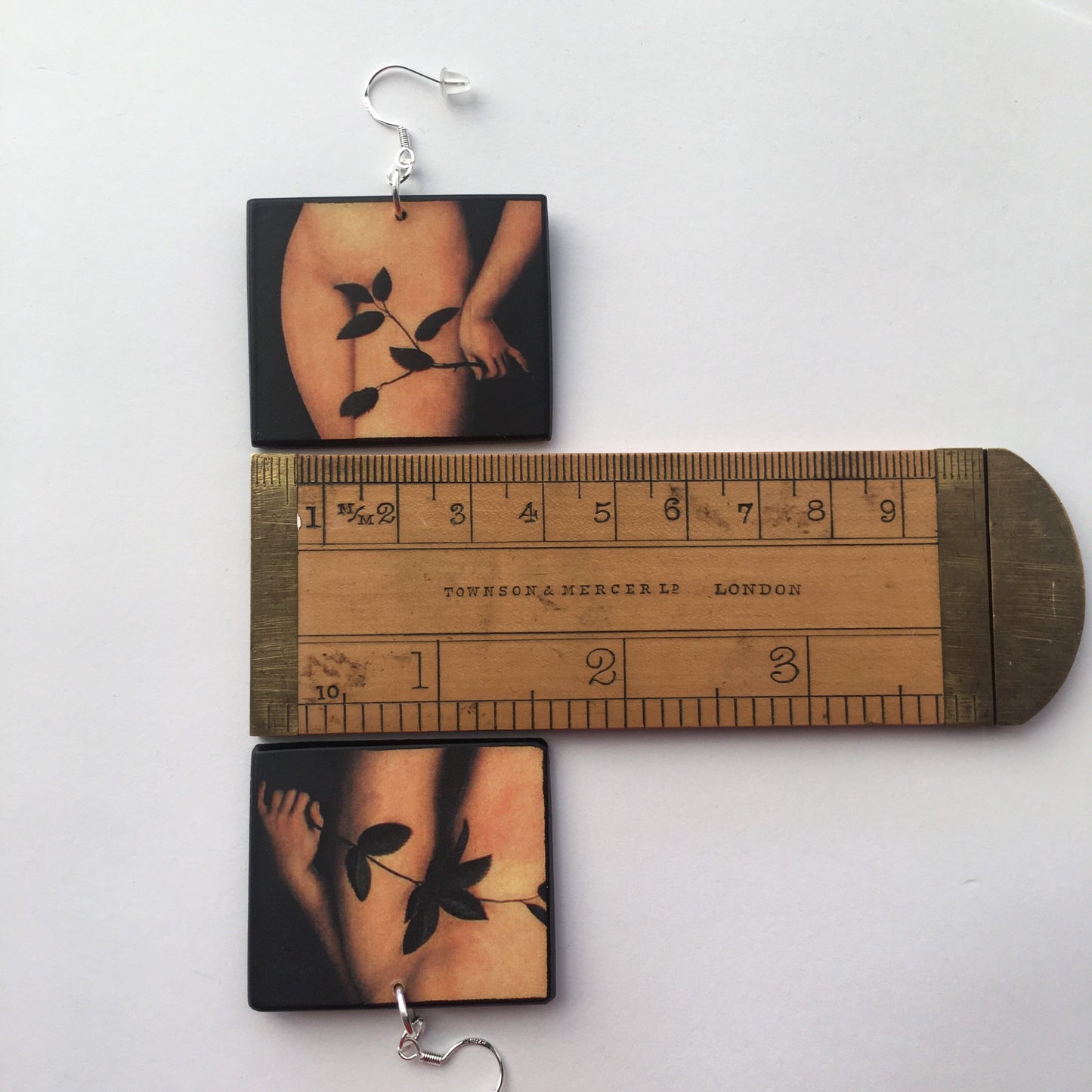 Cranach inspired art earrings. Adam and Eve.