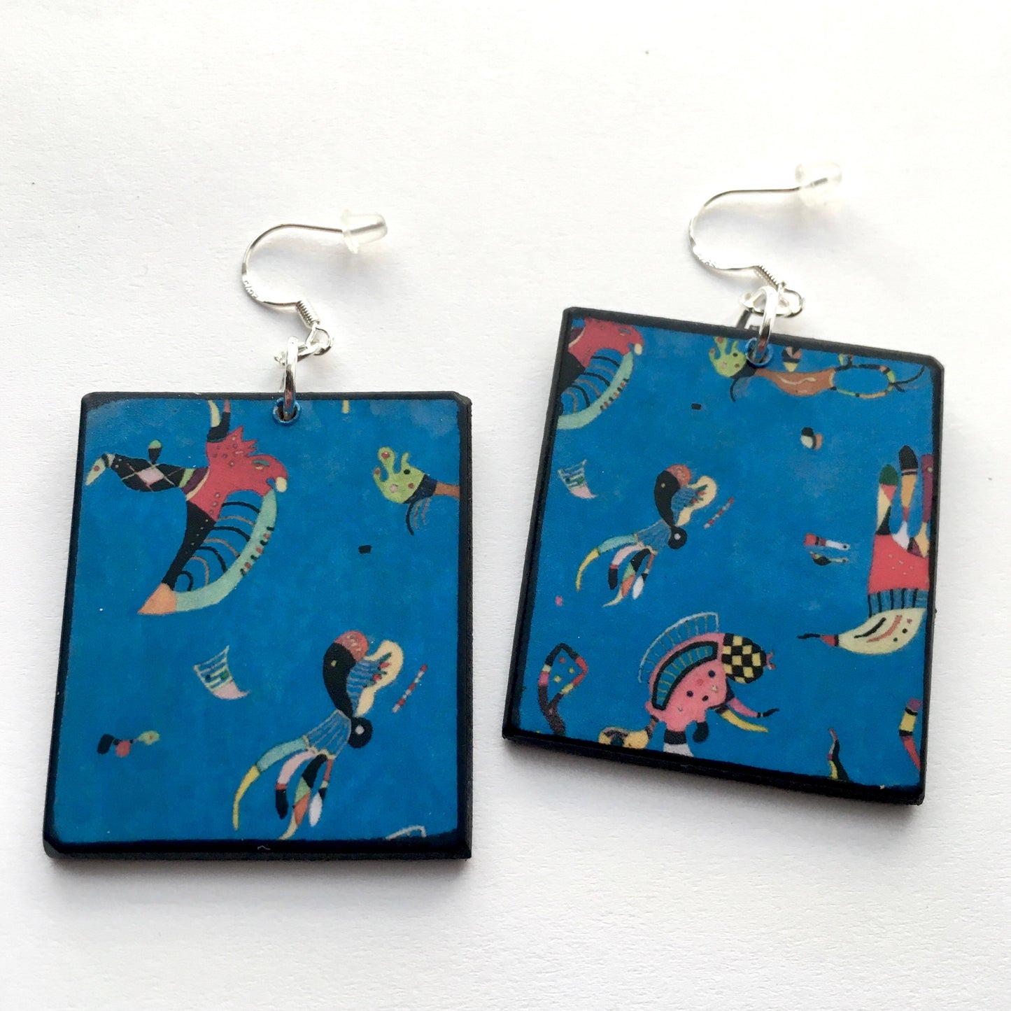 Wassily Kandinsky, Geometric, artsy earrings. Aesthetic earrings, wearable art by Obljewellery.