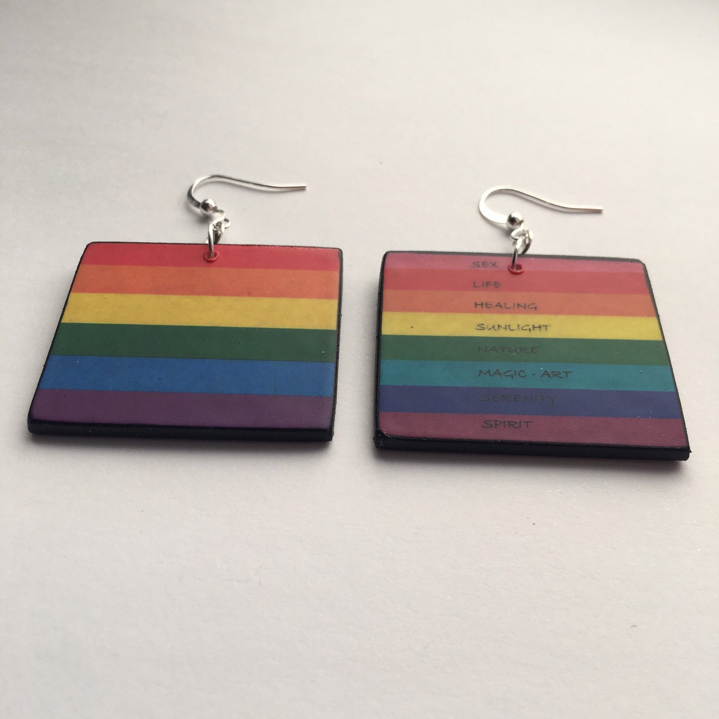 LGBT Rainbow Flag Earrings.