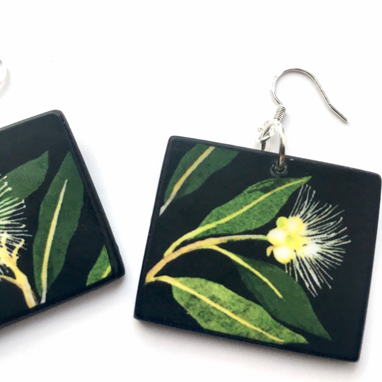 Mary Delany, floral art earrings