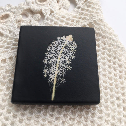 Mary Delany wooden, flowers brooch, birthday gift.