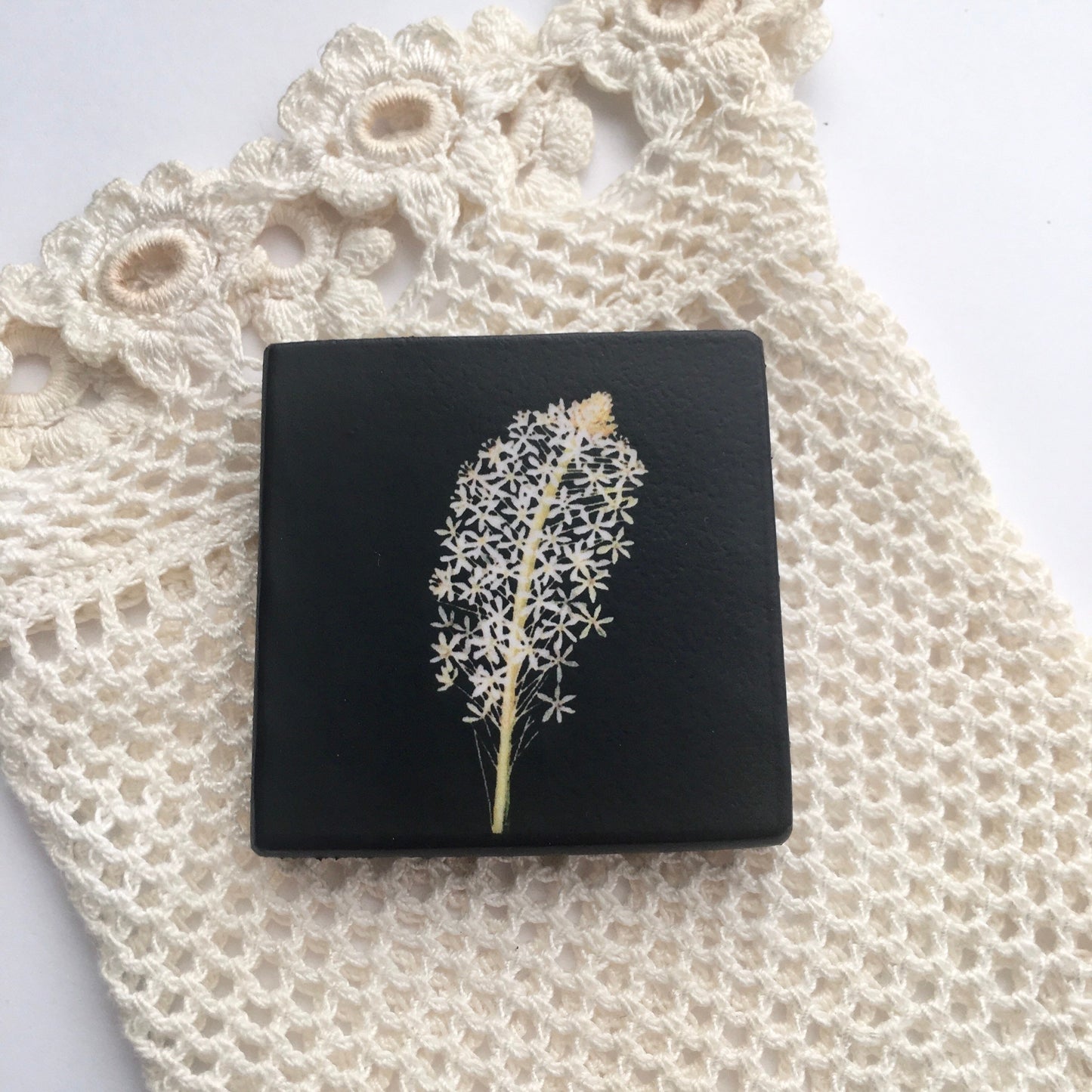 Mary Delany wooden, flowers brooch, birthday gift.