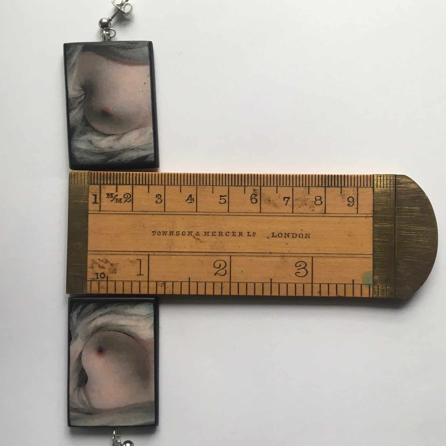 Art earrings, painting Beauty Revealed by Sarah Goodridge