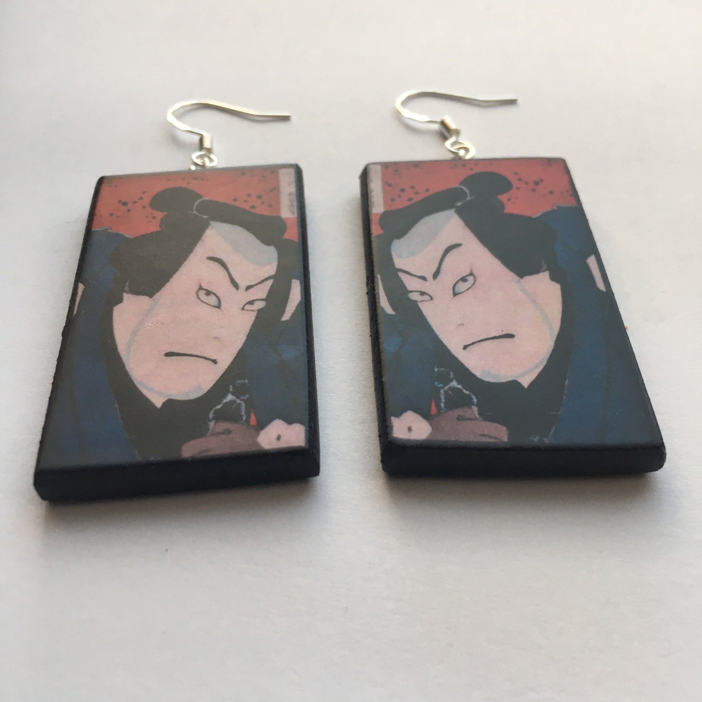 Japanese, samurai, manga earrings. Anime girl gift.