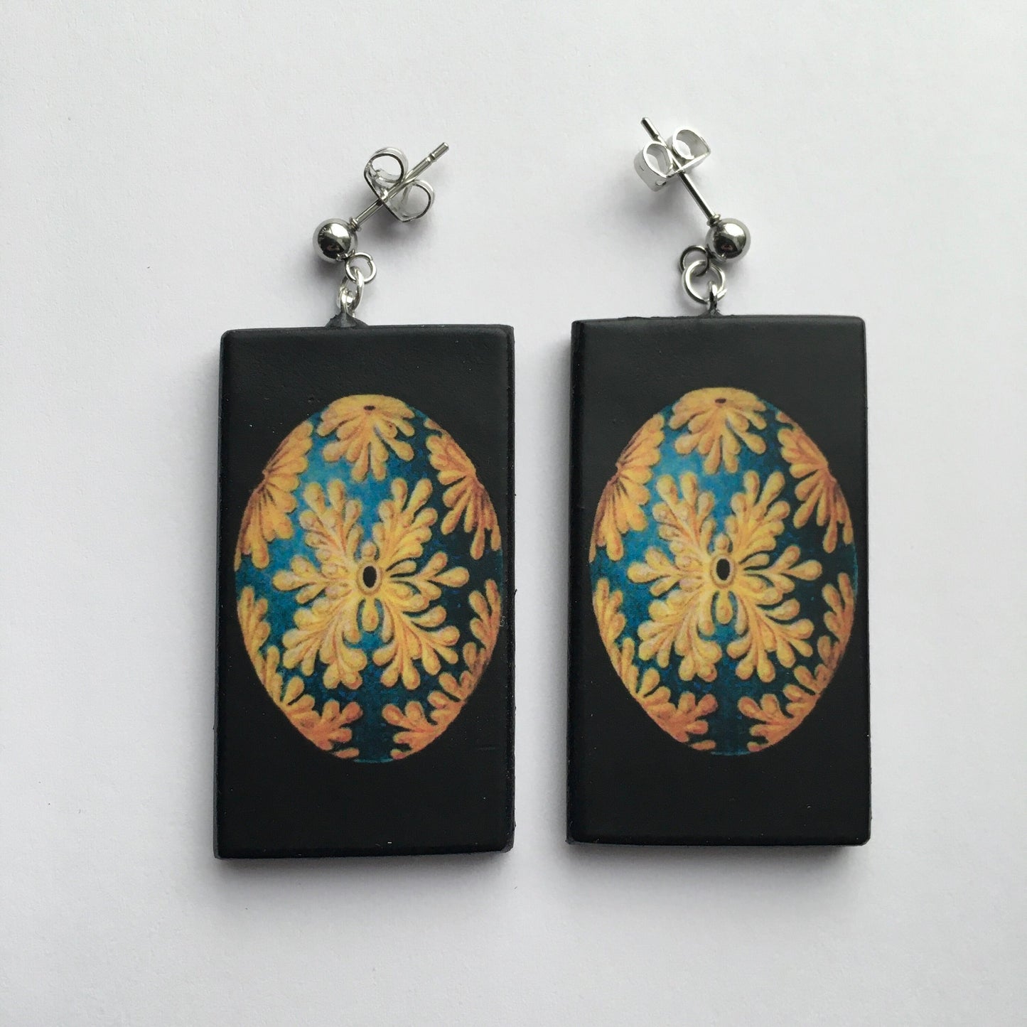 Ernst Haeckel, sustainable art earrings, sea micro creatures scientific illustration. stud earring gift.