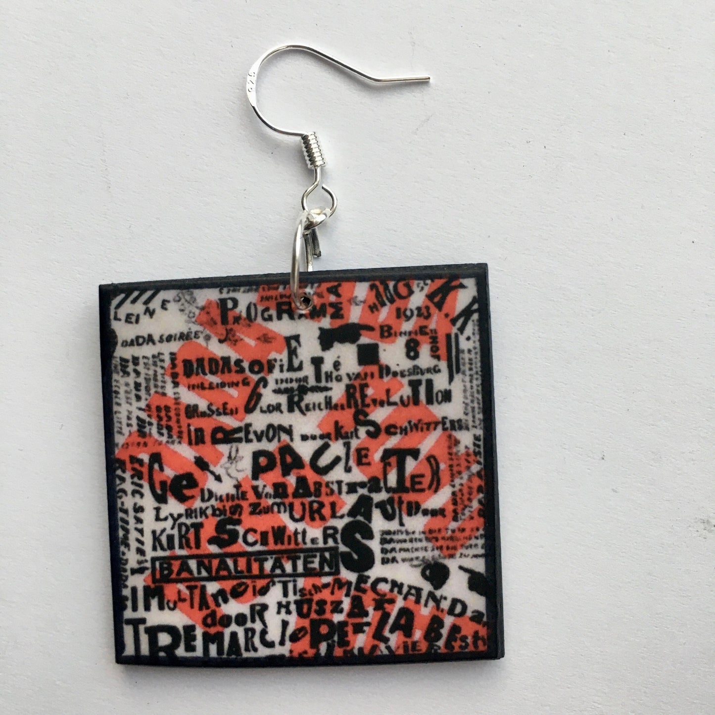 Dadaism art earrings. Artsy gift.