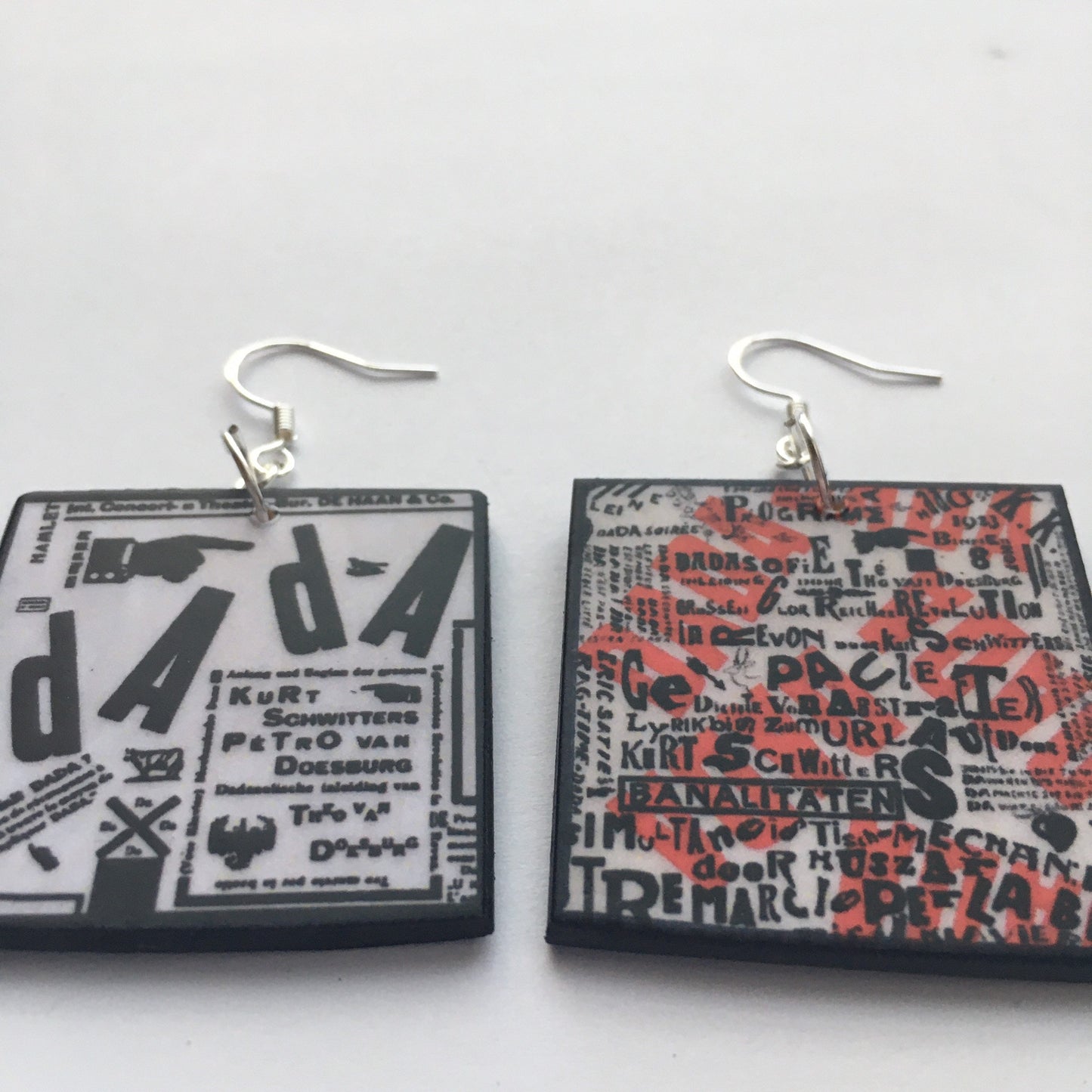 Dadaism art earrings. Artsy gift.