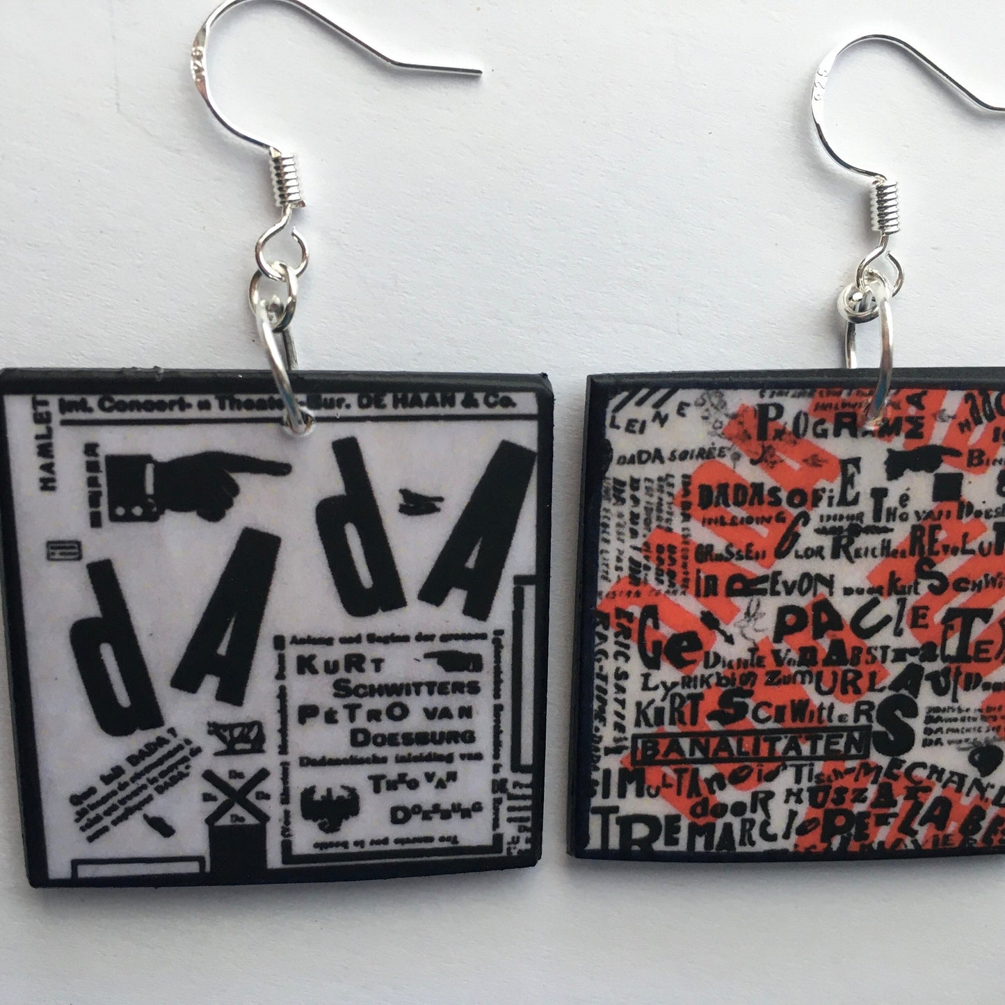 Dadaism art earrings. Artsy gift.