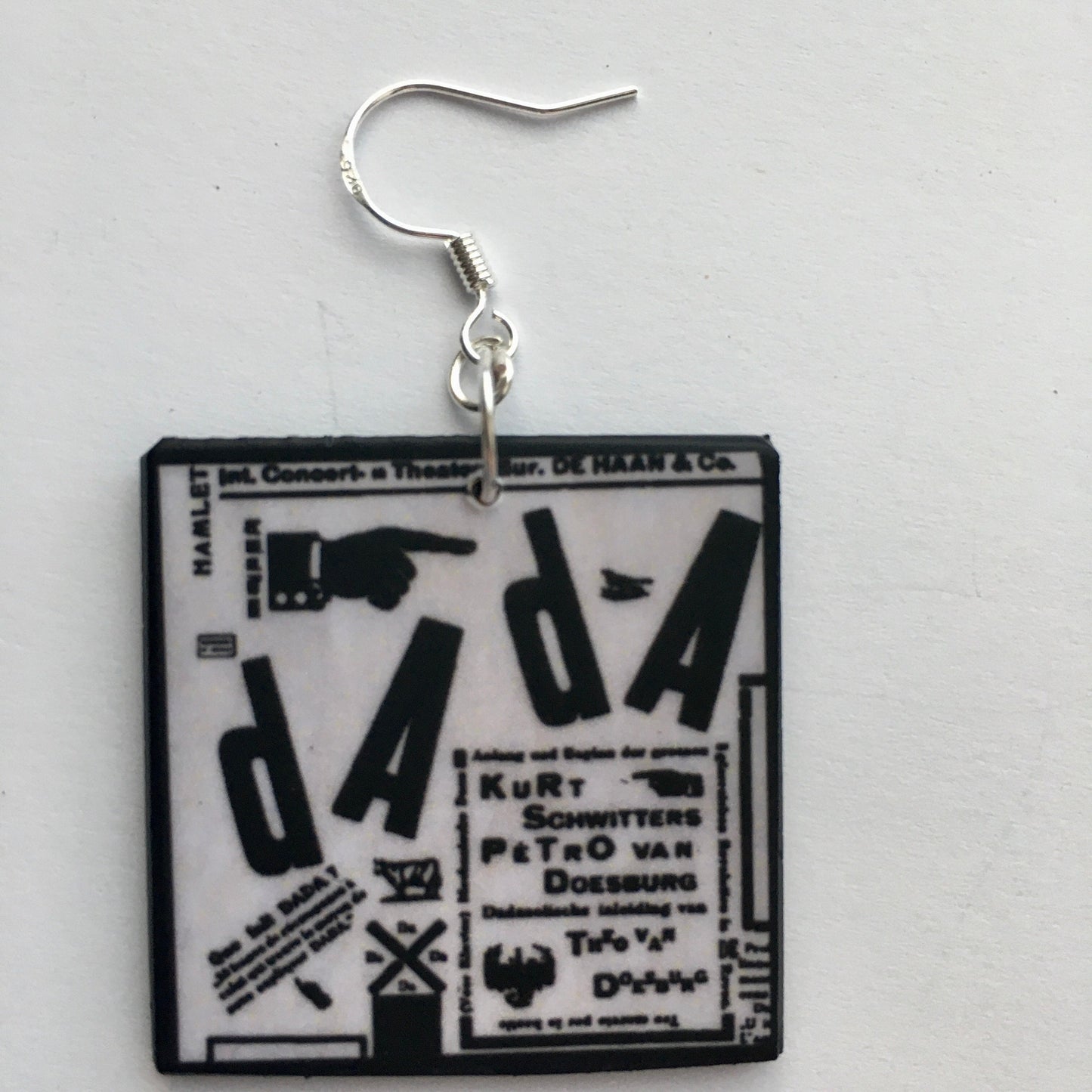 Dadaism art earrings. Artsy gift.