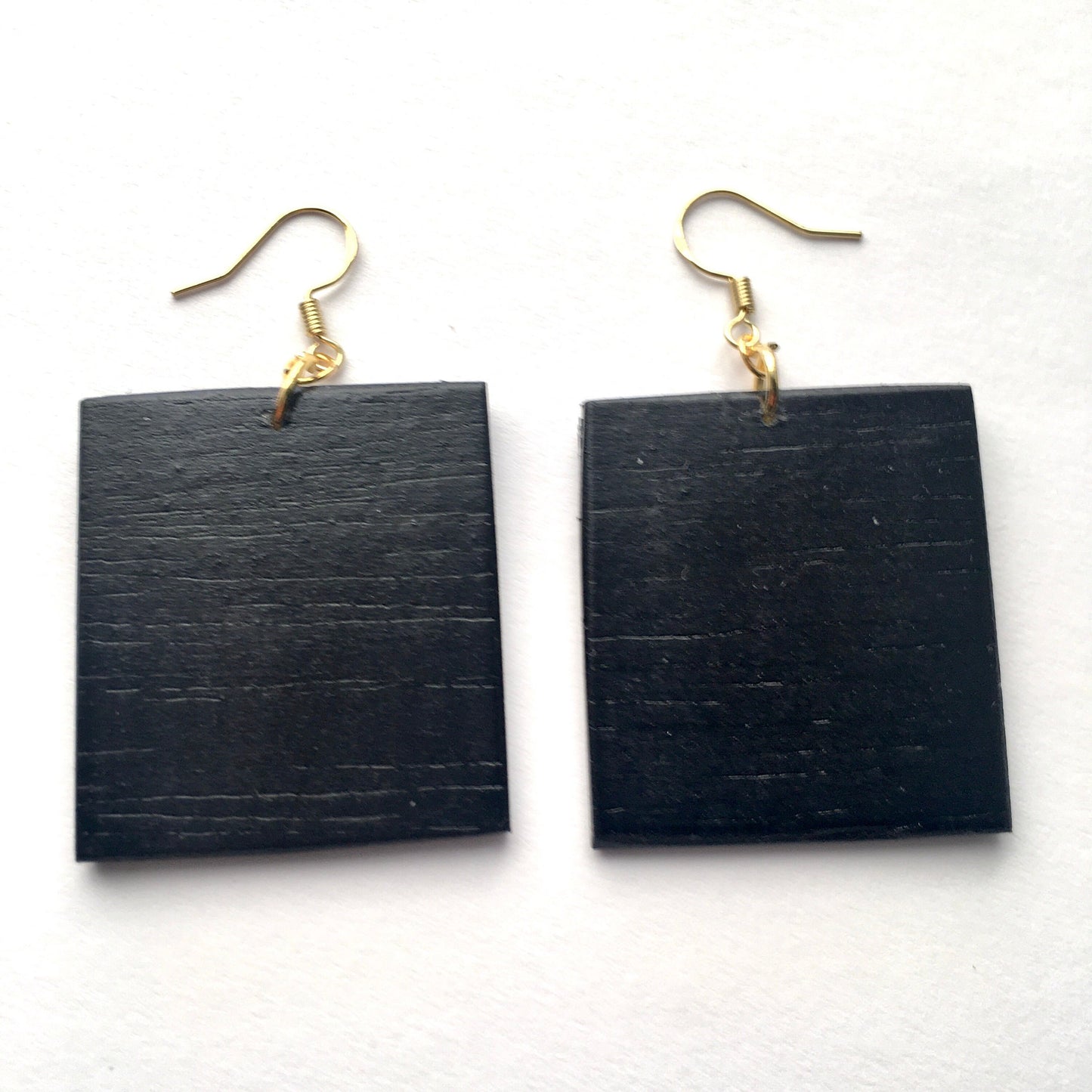 Lemon art earrings, sustainable wooden earrings. Wearable artsy gift.