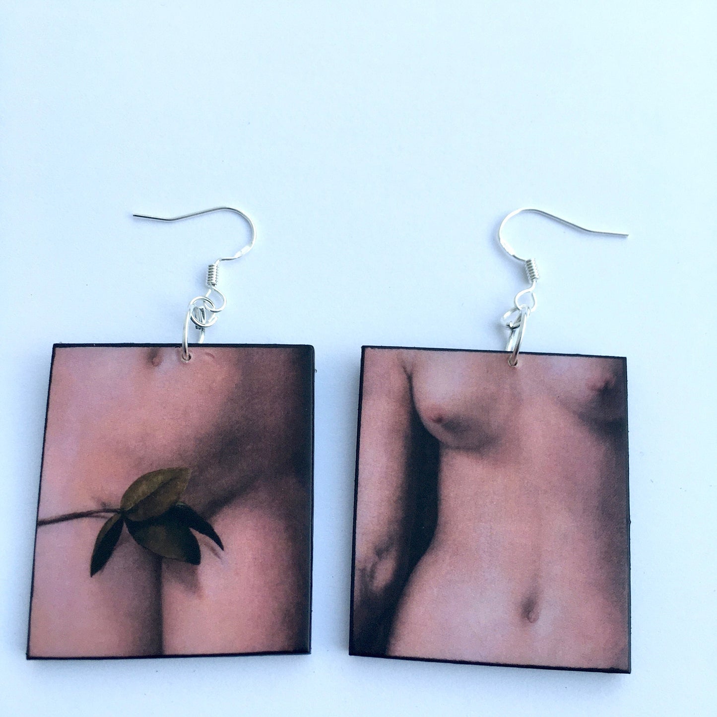 Albrecht Durer, Eve, gothic art style. Wooden, artsy earrings with details of Eve body, nude art earrings.