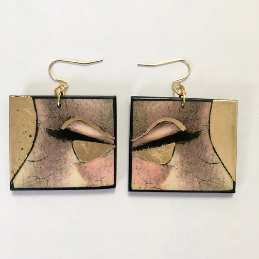 Christmas gold leaf earrings