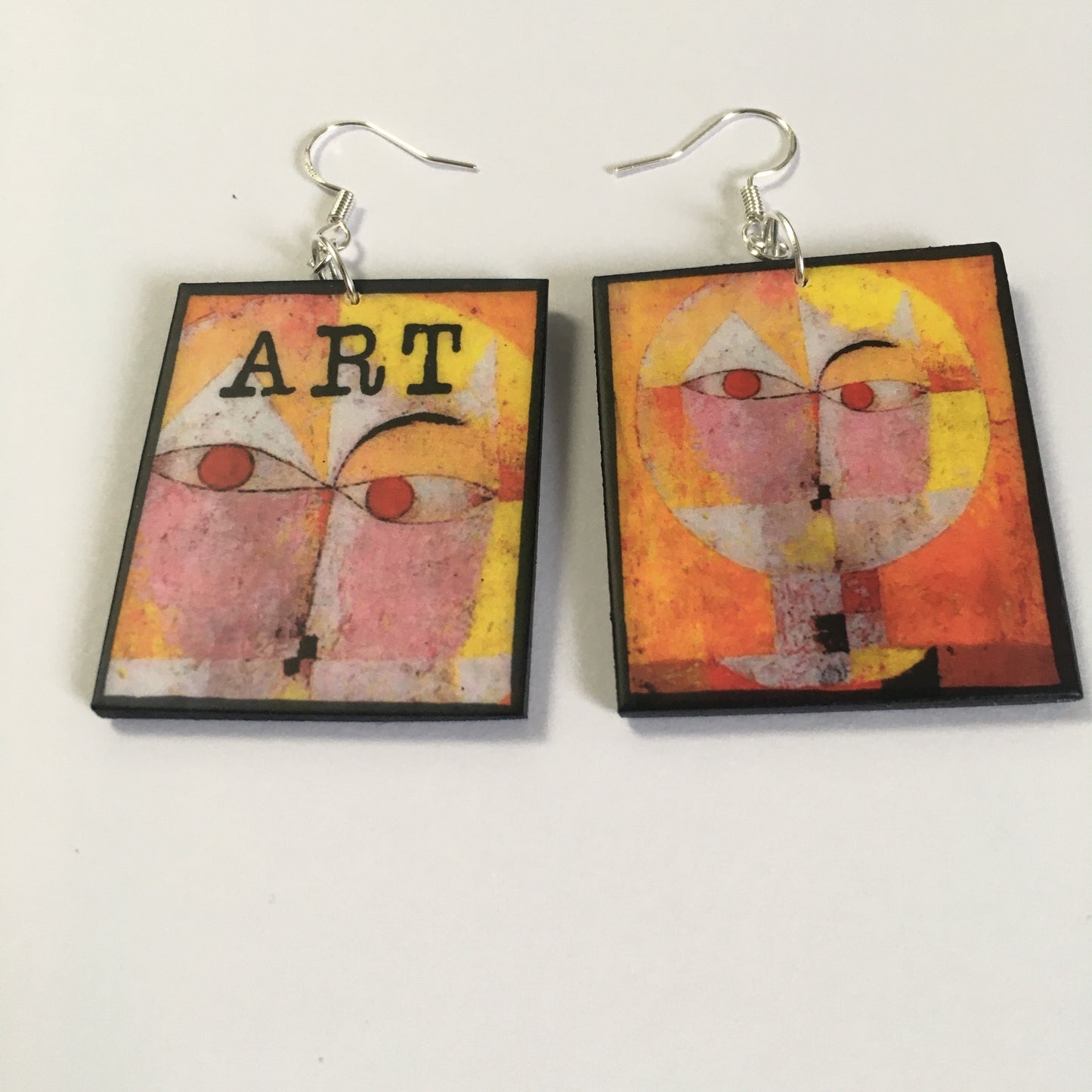 Museum-Inspired Sustainable Earrings Paul Klee art earrings Obljewellery