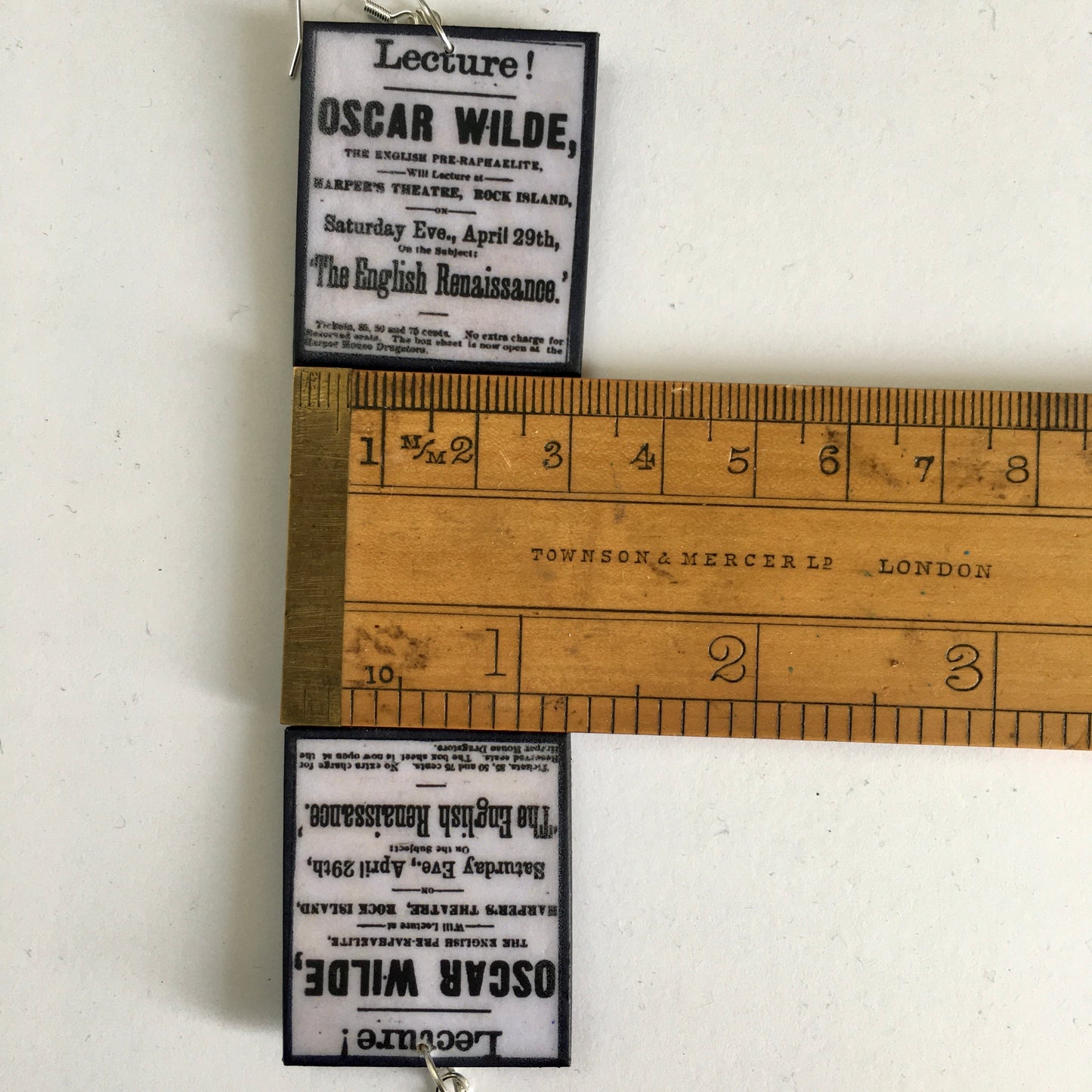 Oscar Wilde at Harper’s Theatre art earrings
