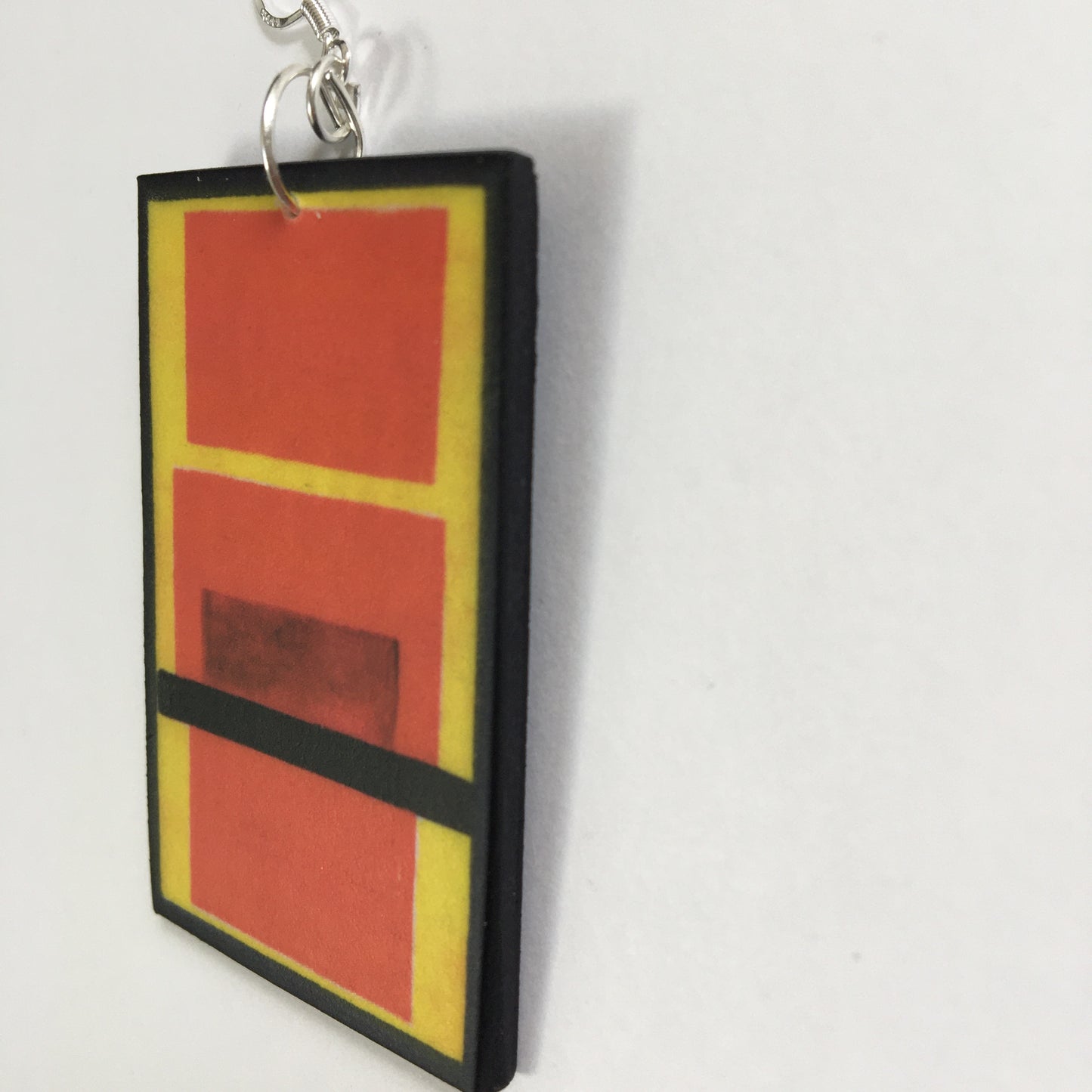 Suprematism art earrings. Sustainable gift.