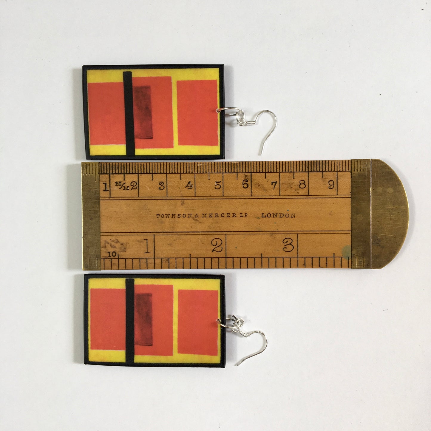 Suprematism art earrings. Sustainable gift.